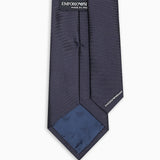 Cravatta in pura seta effetto ottoman 340075 2R600 00035 EMPORIO ARMANI Blu navy 