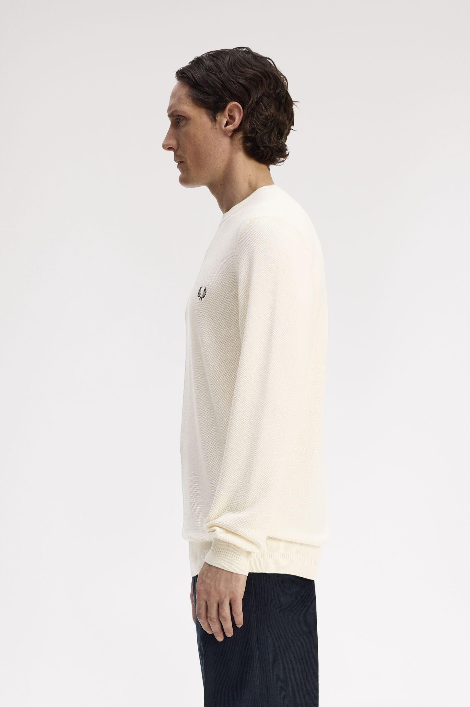 Maglione in piqué K1309 560 FRED PERRY Ecru 