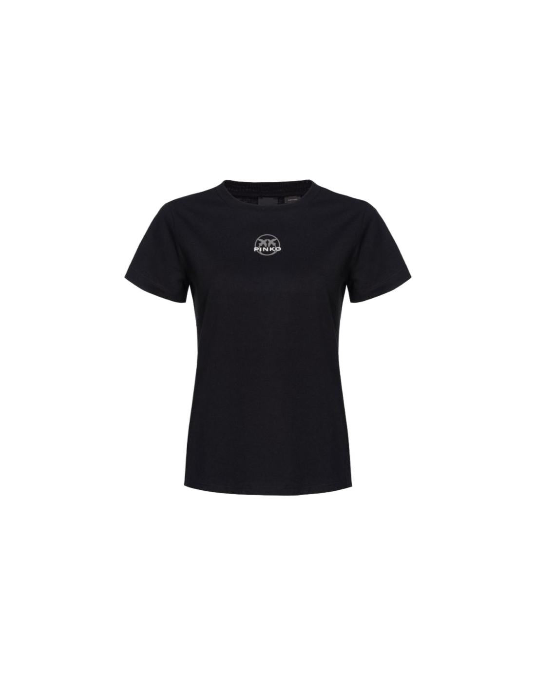 T-Shirt manica corta con logo 100355A0KO Z99 PINKO Black 