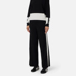 Pantaloni in viscosa con bande lucide KP69S56E2 EF3 ELISABETTA FRANCHI Nero/milk 