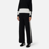 Pantaloni in viscosa con bande lucide KP69S56E2 EF3 ELISABETTA FRANCHI Nero/milk 