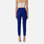 Pantalone dritto in crêpe stretch con morsetto PA02741E2 828 ELISABETTA FRANCHI Blue indaco 