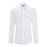 Camicia slim fit in tessuto elasticizzato 50503554 10248739 01 100 BOSS White 