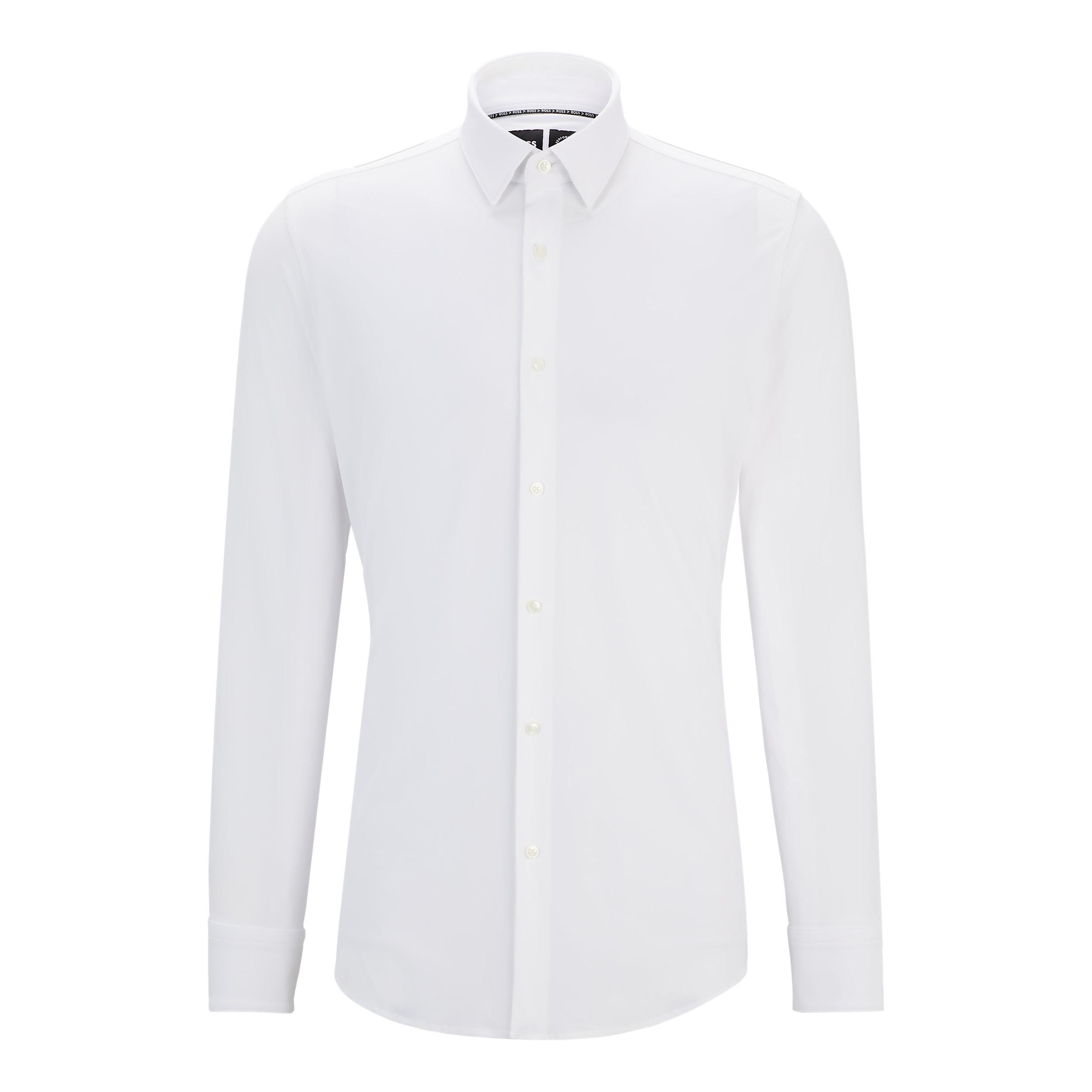 Camicia slim fit in tessuto elasticizzato 50503554 10248739 01 100 BOSS White 
