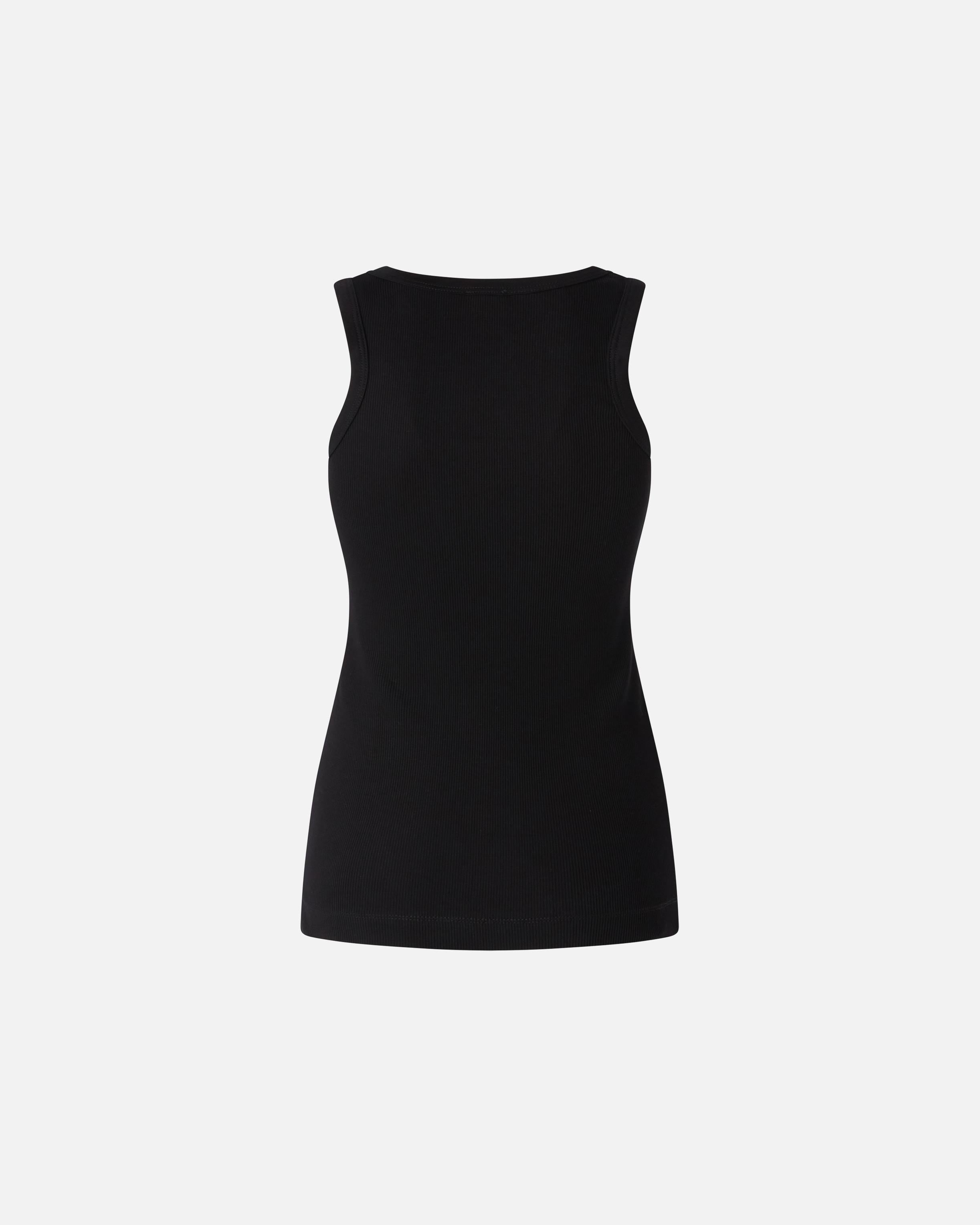 Top canottiera a costine con logo uccellini 100807A2C1 Z99 PINKO Nero limousine 