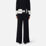 Pantaloni in viscosa con bande lucide KP69S56E2 EF3 ELISABETTA FRANCHI Nero/milk 