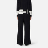 Pantaloni in viscosa con bande lucide KP69S56E2 EF3 ELISABETTA FRANCHI Nero/milk 