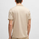 Polo in cotone mercerizzato con micromotivo 50532246 10269508 01 275 BOSS Light beige 