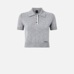 Polo in lana manica corta 105450A2Q9 II2 PINKO Grigio monumento 