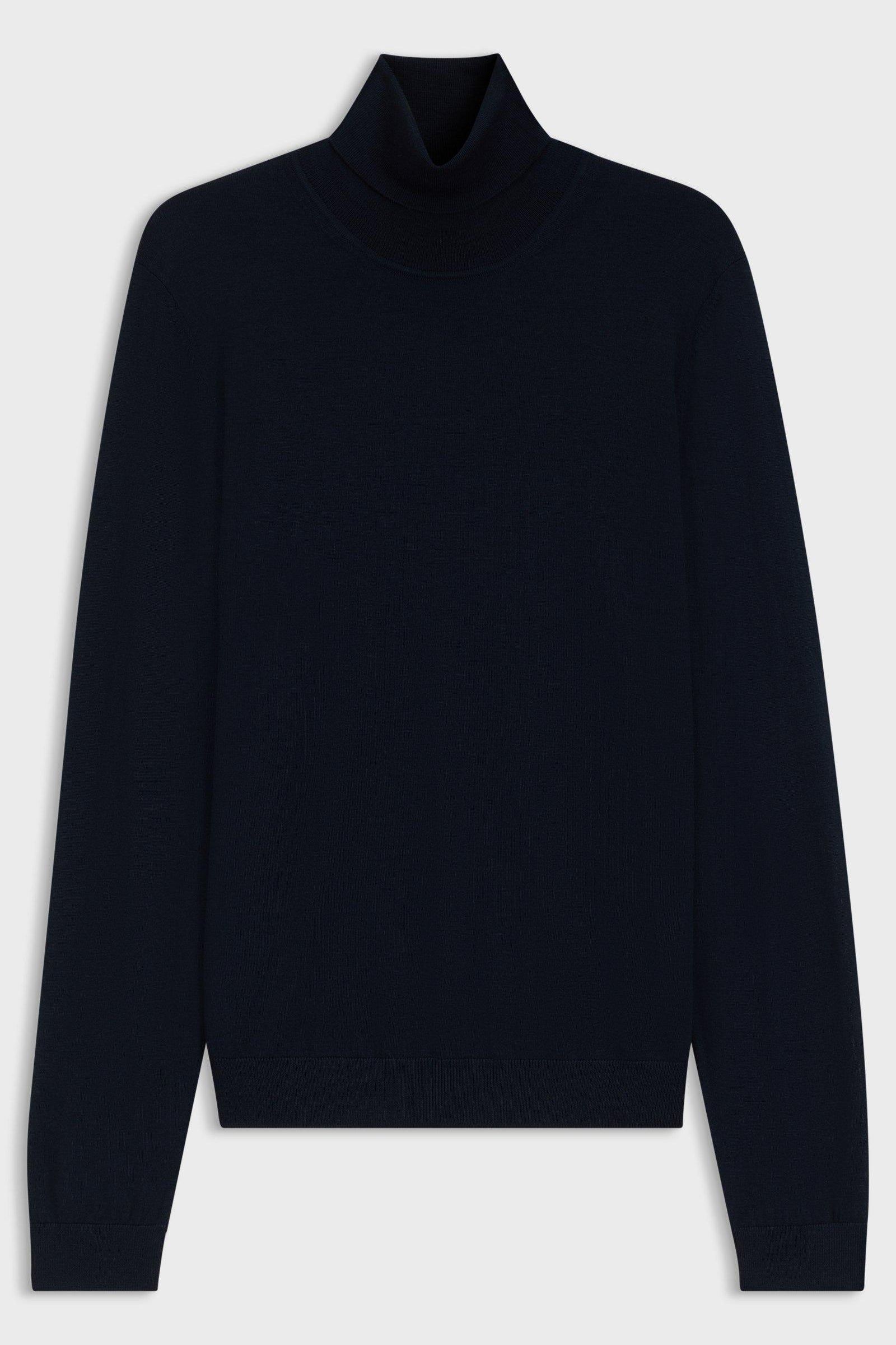 Maglia collo alto in lana merinos 50468262 10241489 01 404 BOSS Dark blue 