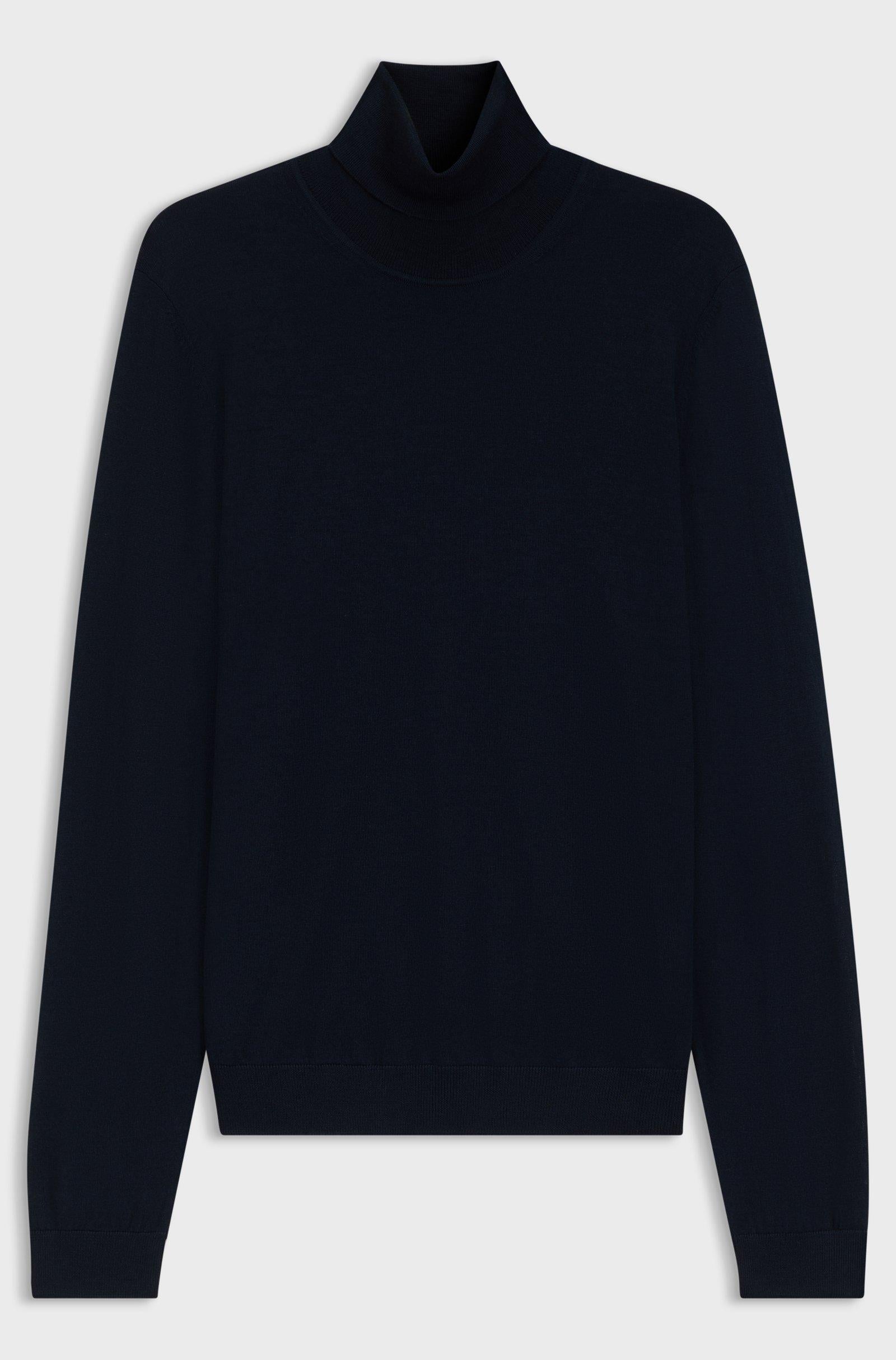 Maglia collo alto in lana merinos 50468262 10241489 01 404 BOSS Dark blue 