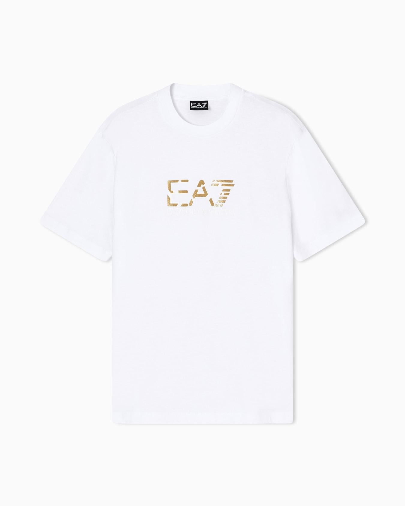 T-shirt girocollo Premium Label in jersey di cotone 7M001562 AF17789 U0002 EA7 White 