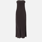 Abito lungo a fascia in viscosa e seta 106875A3E2 M04 PINKO Marrone oltre buio 