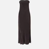 Abito lungo a fascia in viscosa e seta 106875A3E2 M04 PINKO Marrone oltre buio 