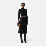 Abito in maglia a costine e raso con taschino AM06B56E2 110 ELISABETTA FRANCHI Nero 