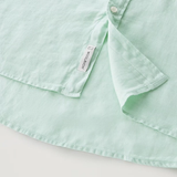 Camicia in puro lino tiinto in capo CFWOSI0113MRUT3372 6585 WOOLRICH Harbor green 