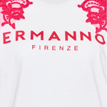 T-shirt manica corta D42EL068EE7 MF241 ERMANNO FIRENZE Bianco/fucsia 