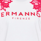 T-shirt manica corta D42EL068EE7 MF241 ERMANNO FIRENZE Bianco/fucsia 