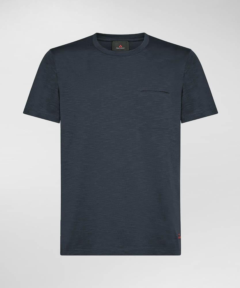 T-Shirt manica corta con taschino<BR/> PEU5137 99011976 215 PEUTEREY Blue 