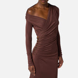 Abito in jersey con bottoni gioiello AB82257E2 EA3 ELISABETTA FRANCHI Coffee 