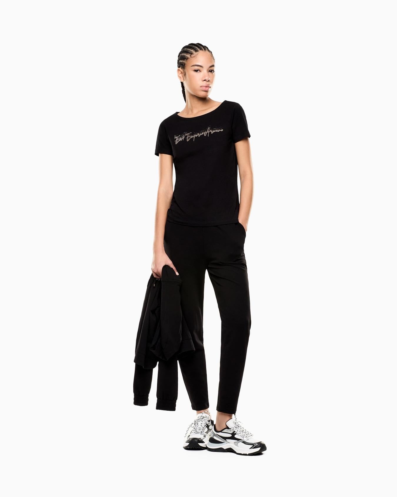 T-Shirt in jersey stretch 7W000978 AF10373 UC001 EA7 Black 
