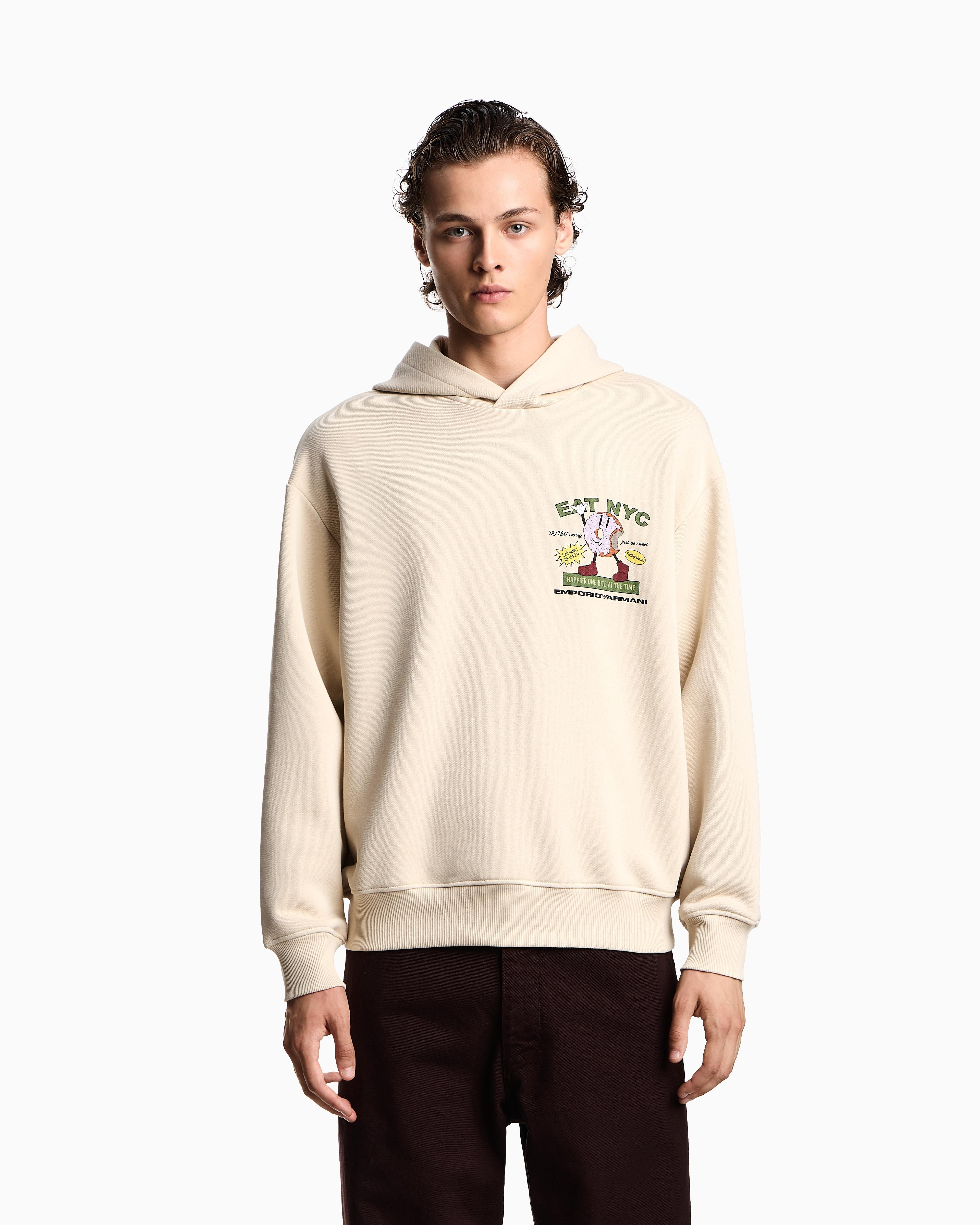 Felpa con cappuccio EM003621 AF12896 M1183 EMPORIO ARMANI Donut beige 