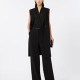 Pantalone largo in cady 2526136011 001 MAX MARA STUDIO Nero 