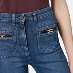 Jeans con logo gioiello PJ12N56E2 104 ELISABETTA FRANCHI Blue denim 