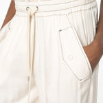Pantaloni in twill di viscosa 103563A1WU P97 PINKO Rosa 