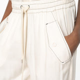 Pantaloni in twill di viscosa 103563A1WU P97 PINKO Rosa 