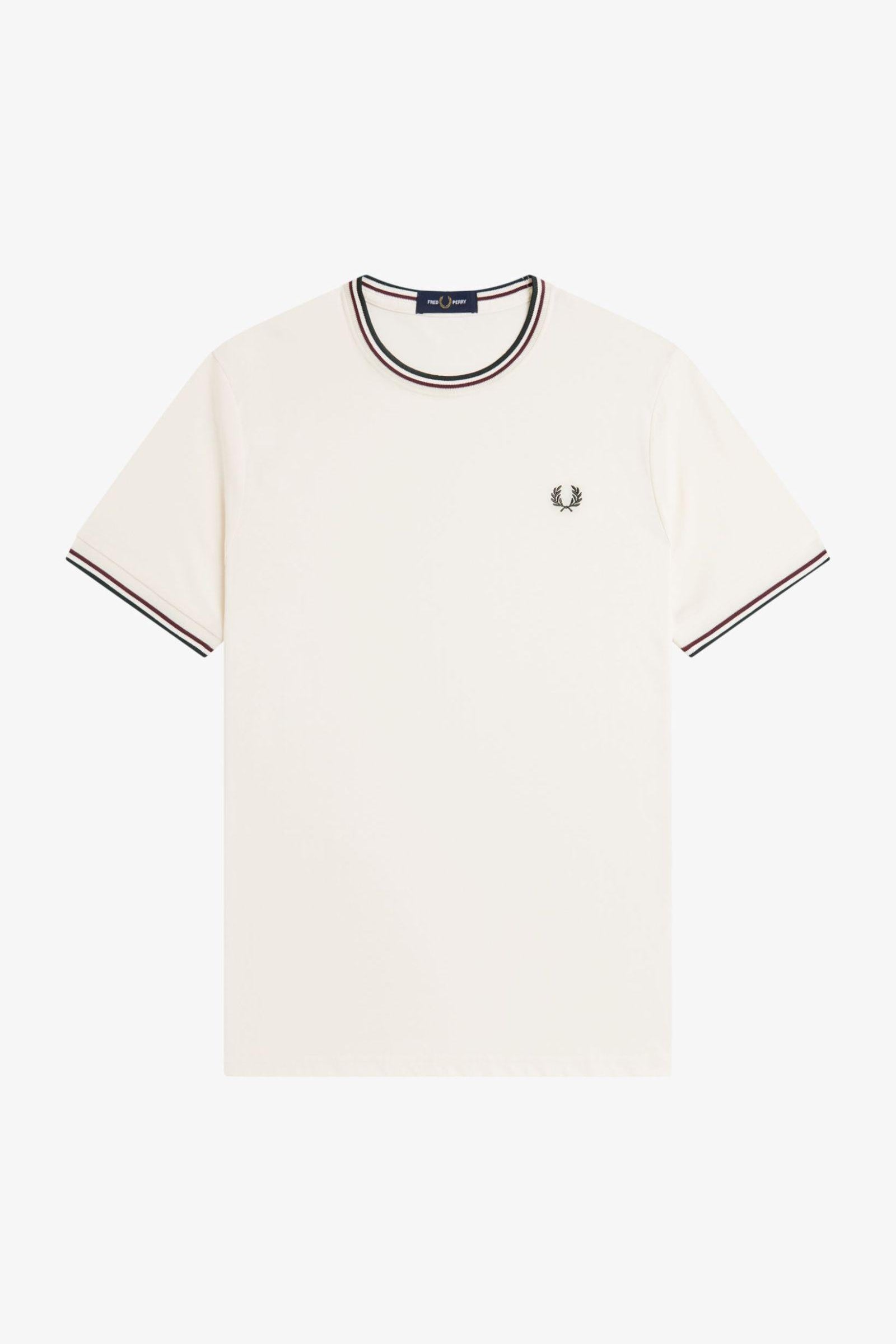 T-shirt con doppia riga M1588 84A FRED PERRY Ecr/oxbld/grsrts 