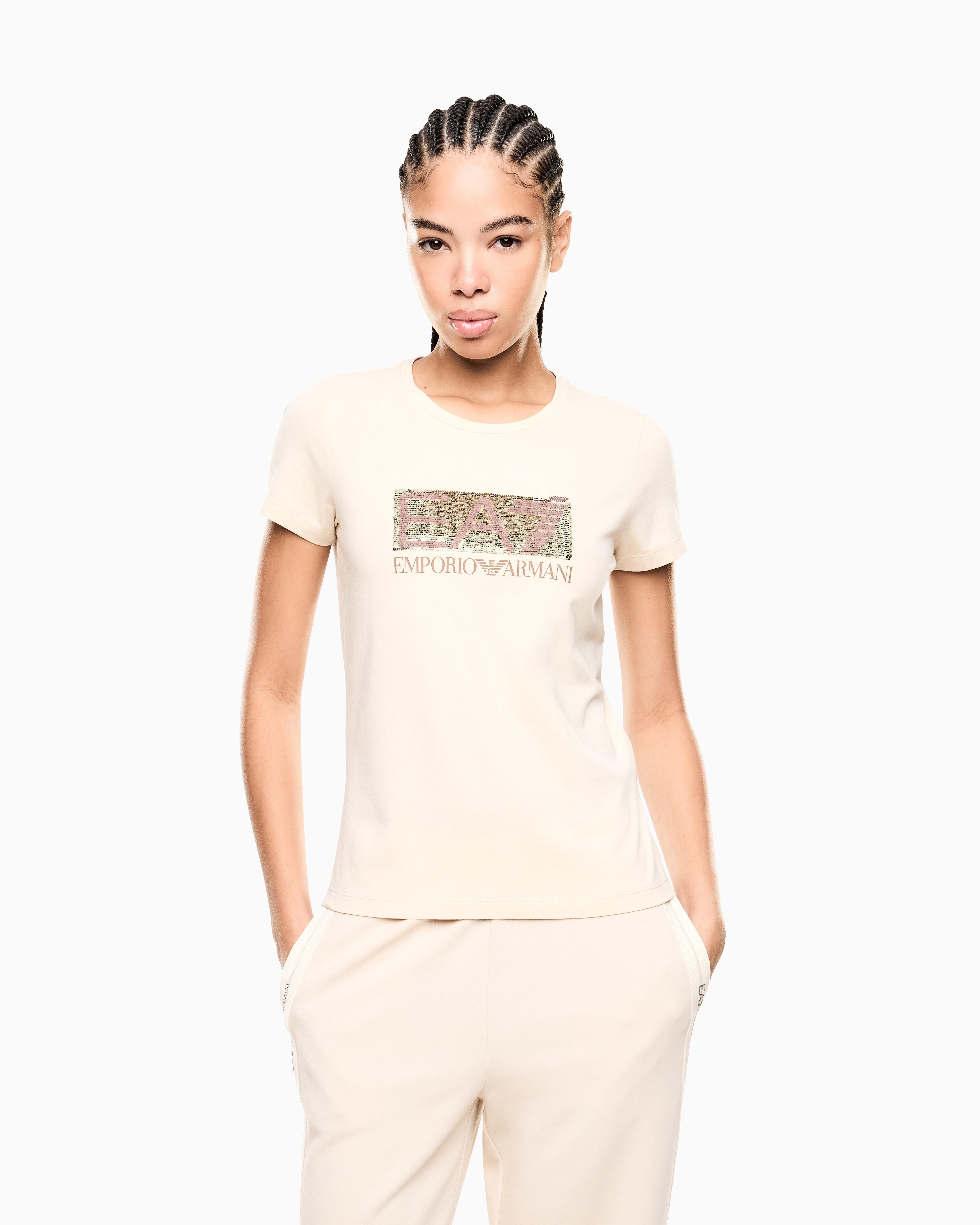 T-Shirt manica corta 7W001093 AF10373 U1088 EA7 Beige 