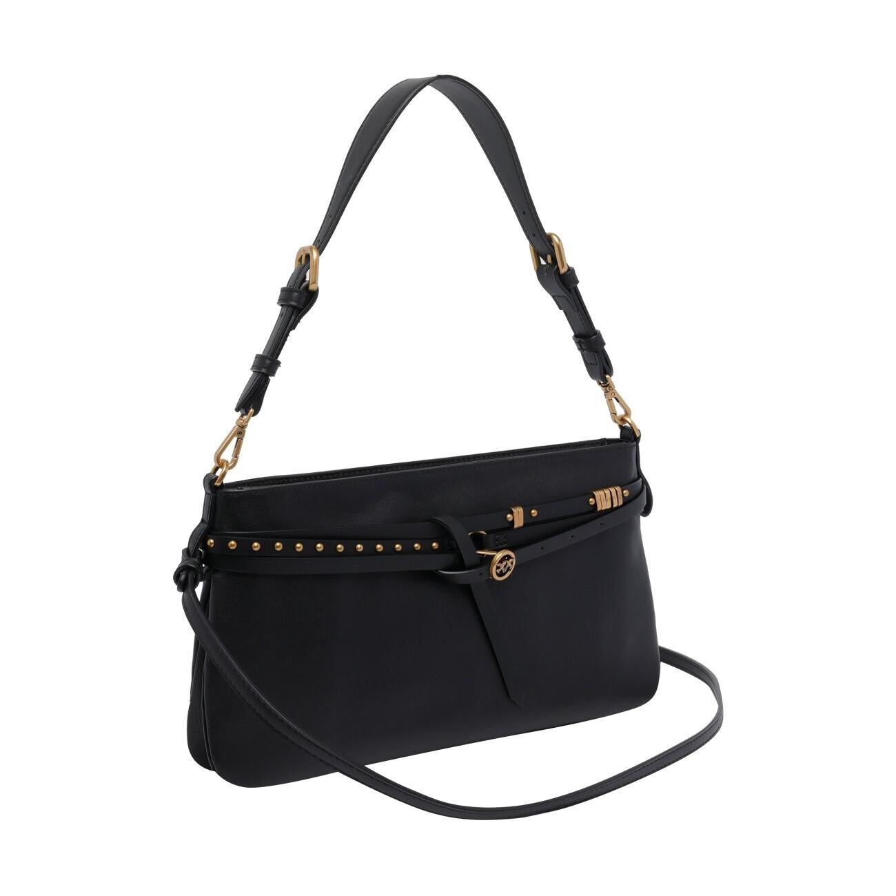 Borsa a spalla in pelle 106176A0QO Z99Q PINKO Nero-antique gold 