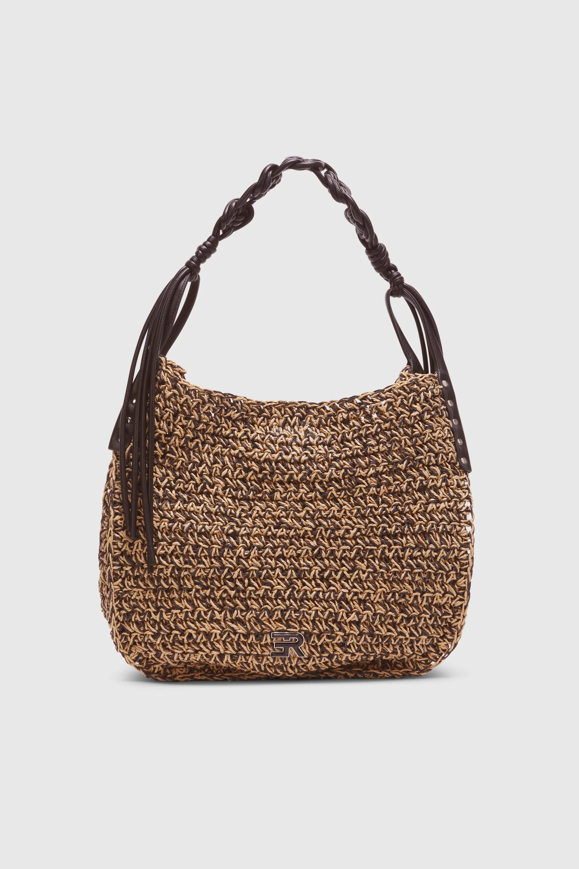 Borsa hobo in rafia 12402083 BLACK ERMANNO FIRENZE Black 