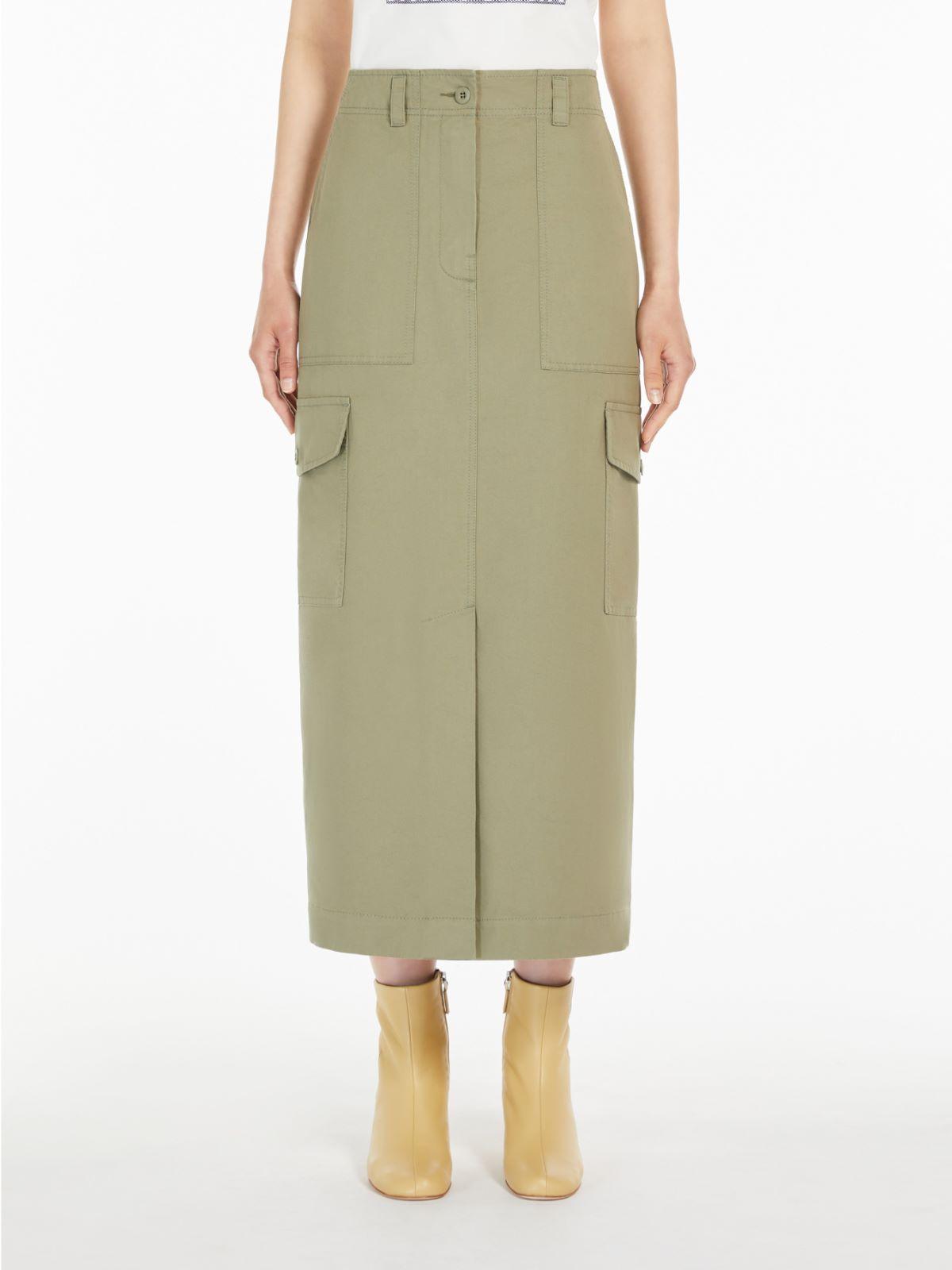 Gonna lunga in canvas di cotone 2515101071 002 MAX MARA WEEKEND Verde 