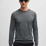 Maglia girocollo in merinos 50468239 10241501 01 032 BOSS Medium grey 