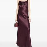 Abito slipdress lungo in satin 106587A1Y5 R57 PINKO Bordeaux-degustaz. vino 