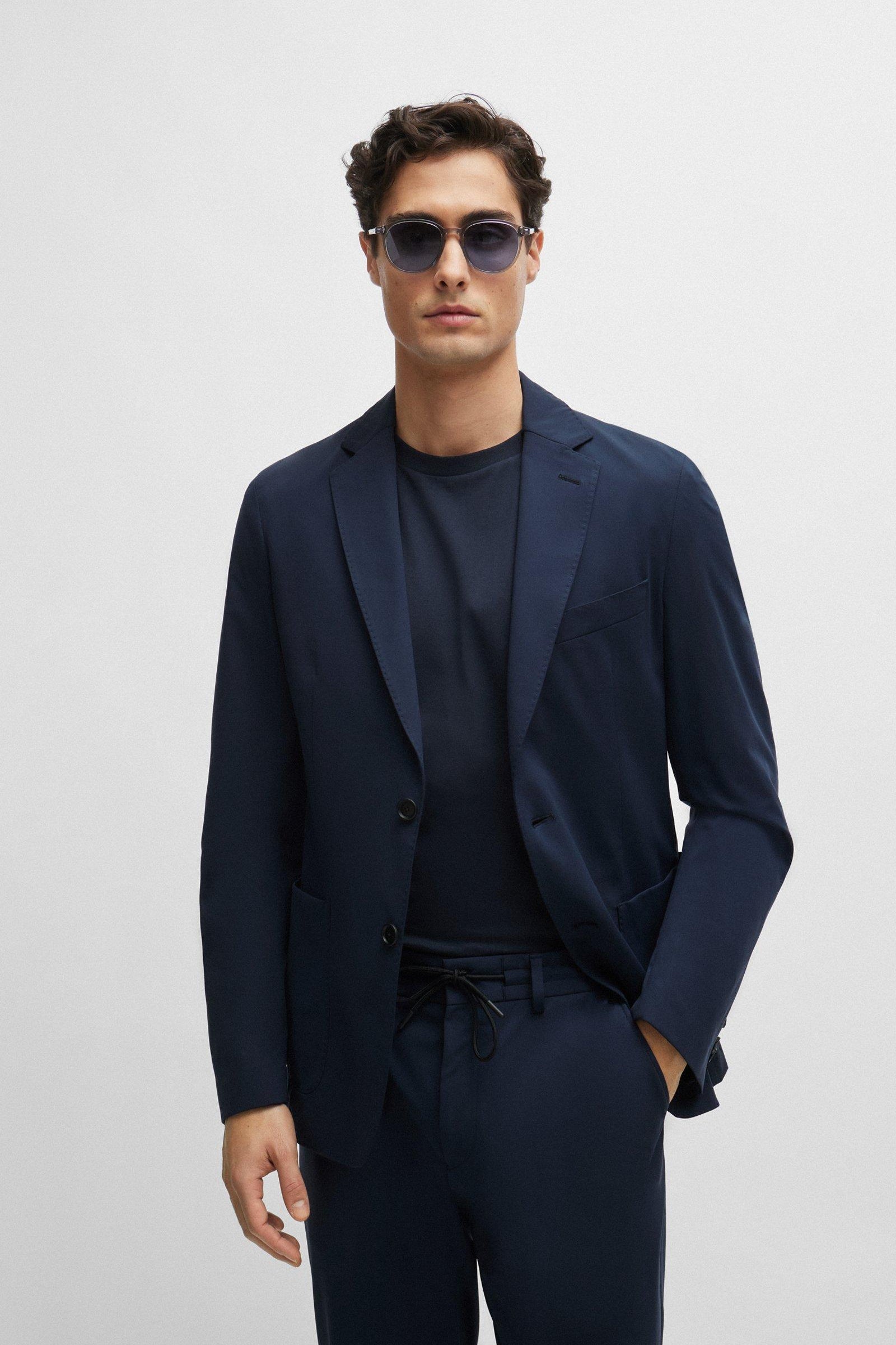 Giacca slim fit in jersey 50502488 10245125 01 404 BOSS Blue 