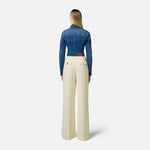 Pantaloni in crêpe fluido con bottoni dorati PA06451E2 DC7 ELISABETTA FRANCHI Lemonade 