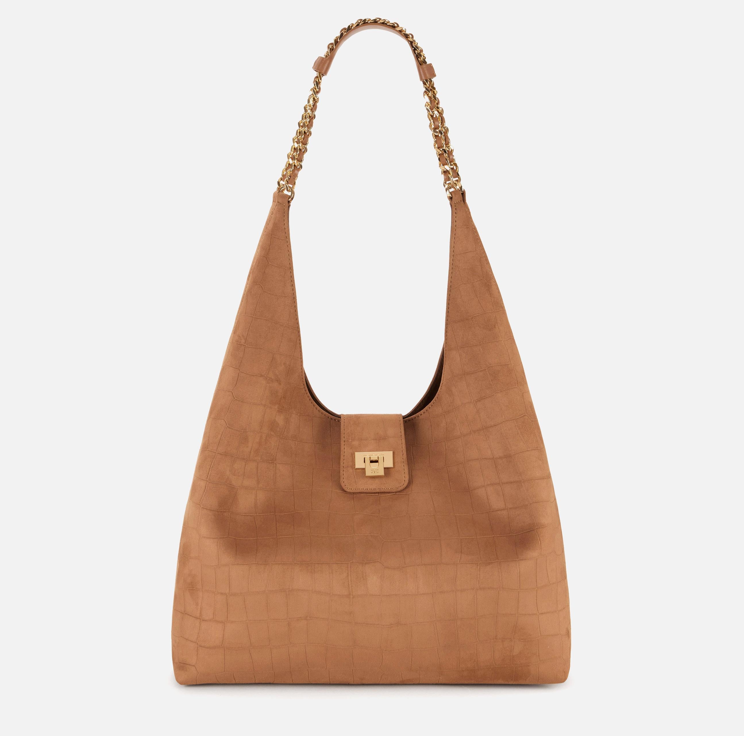 Borsa hobo in suede BS01A61E2 600 ELISABETTA FRANCHI Cuoio 