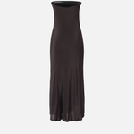Abito lungo a fascia in viscosa e seta 106875A3E2 M04 PINKO Marrone oltre buio 
