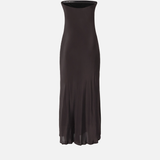 Abito lungo a fascia in viscosa e seta 106875A3E2 M04 PINKO Marrone oltre buio 