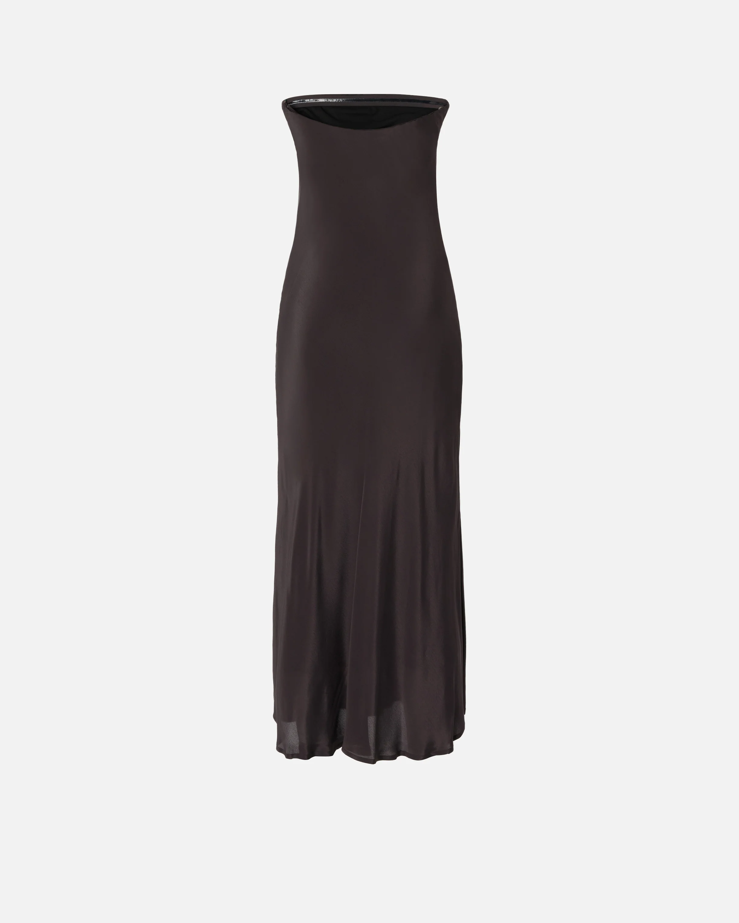 Abito lungo a fascia in viscosa e seta 106875A3E2 M04 PINKO Marrone oltre buio 