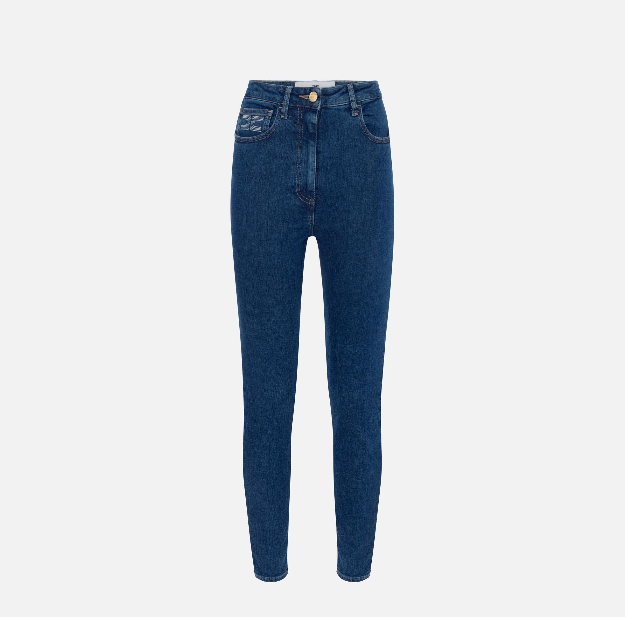 Jeans con logo PJ08I56E2 104 ELISABETTA FRANCHI Blue denim 
