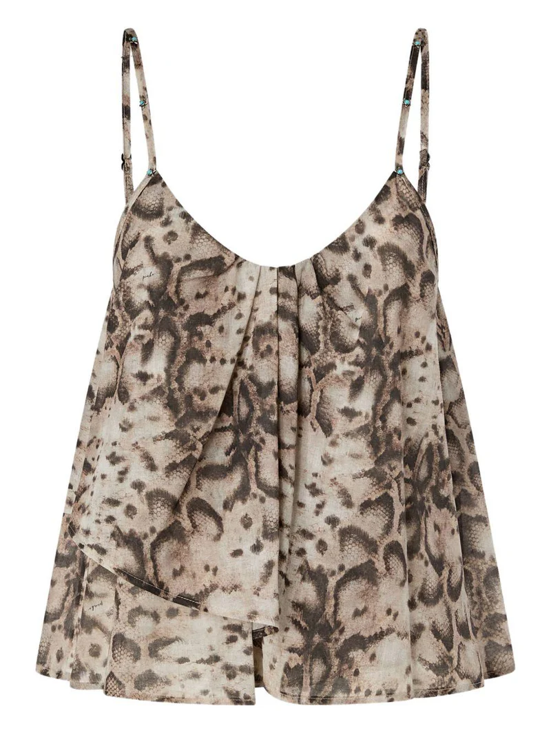 Top stampato 106868A3AP CZ9 PINKO Beige/nero 