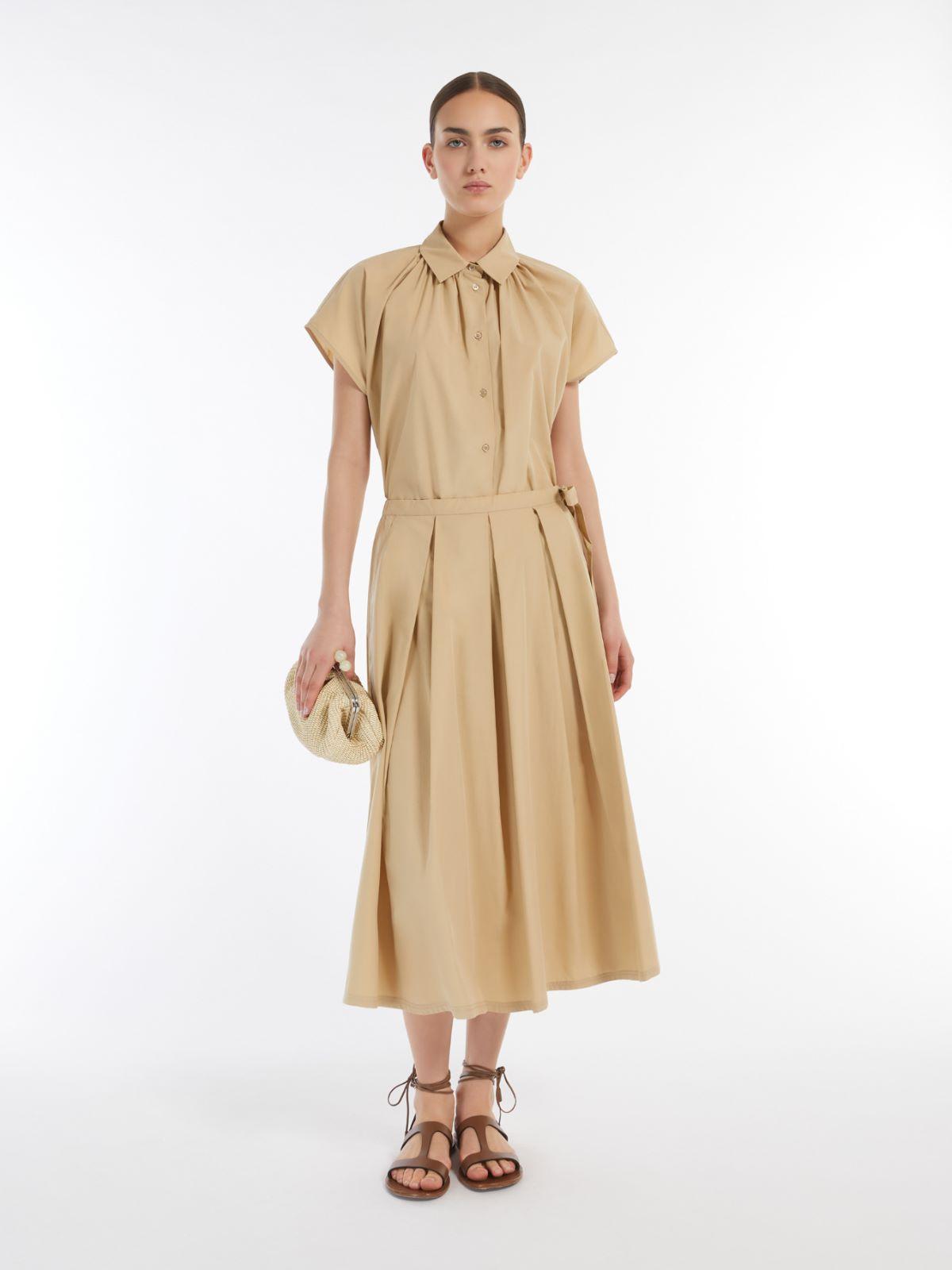 Gonna in popeline di cotone 2515101032 005 MAX MARA WEEKEND Beige 