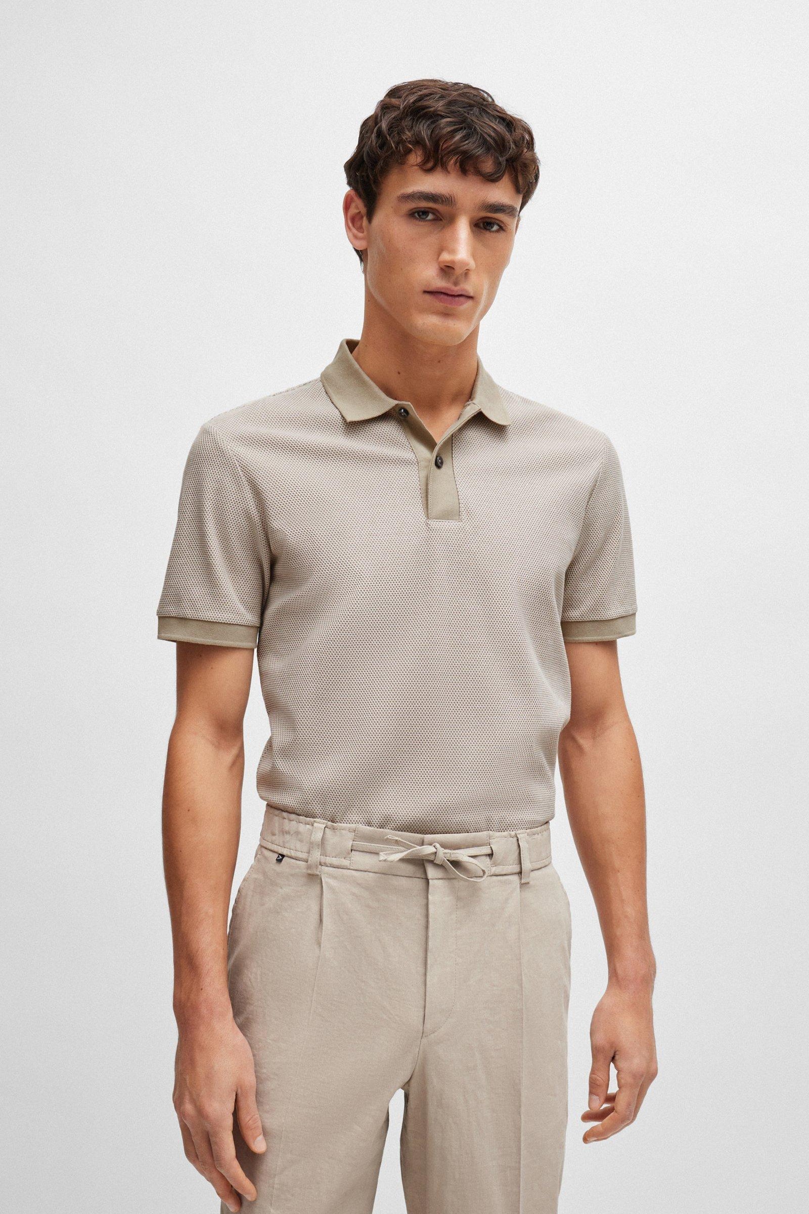 Polo in cotone mercerizzato 50513580 10259971 01 255 BOSS Dark beige 