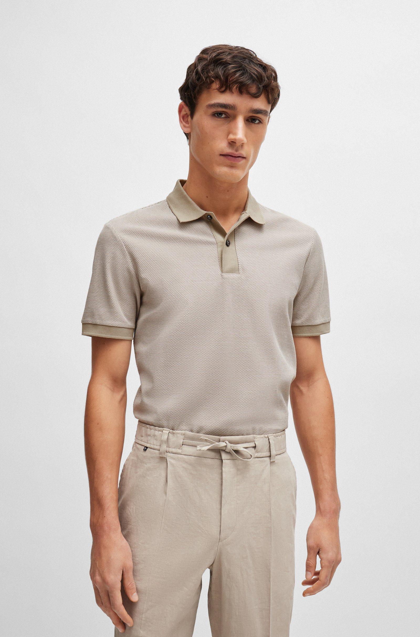 Polo in cotone mercerizzato 50513580 10259971 01 255 BOSS Dark beige 