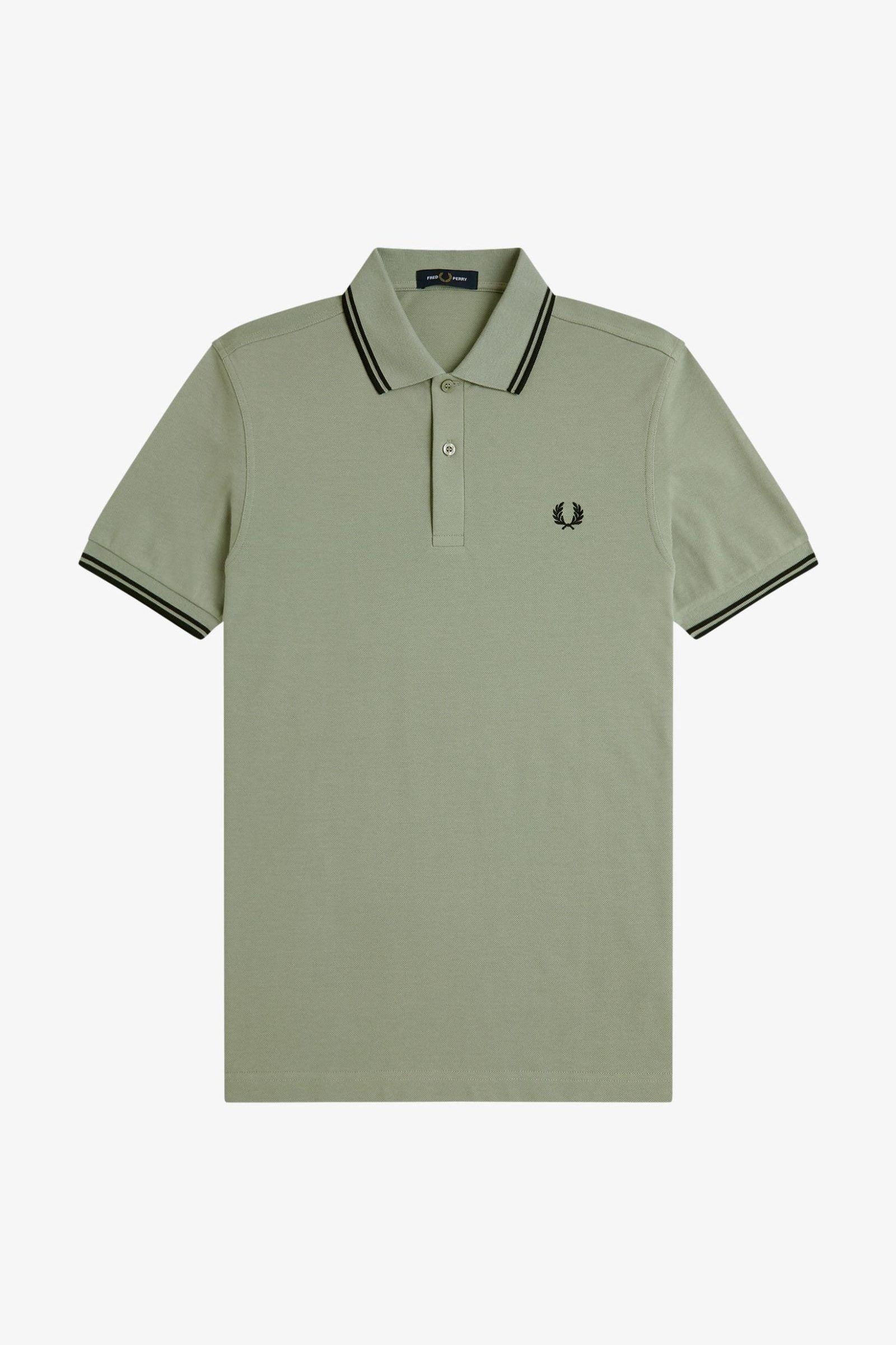 Polo manica corta M3600 S23 FRED PERRY Seagrass/black 