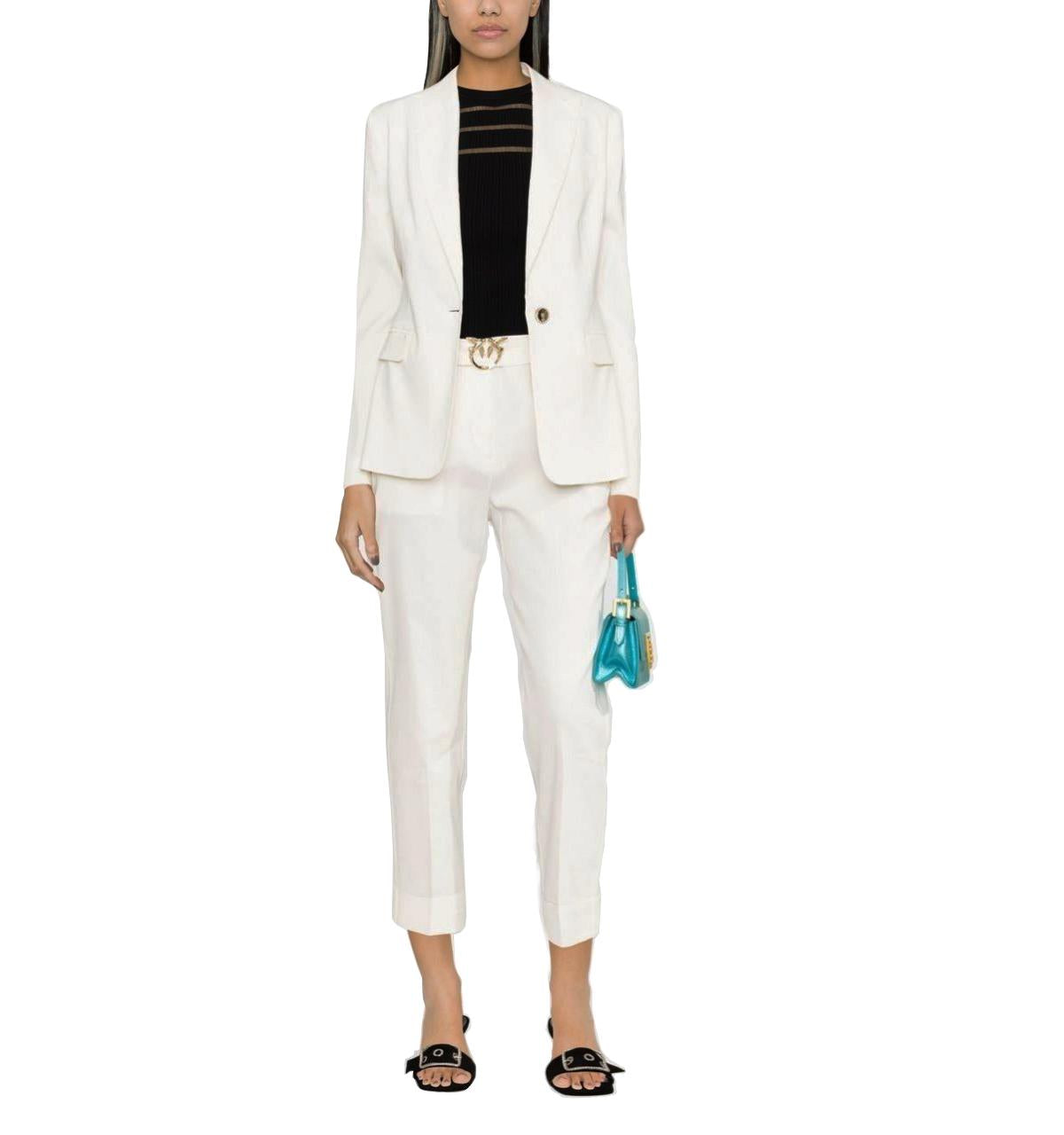 Blazer con revere a lancia 100987A0IM Z15 PINKO White 